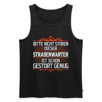 Straßenwärter nicht stören Straßenwart Humor - Männer Premium Bio Tank Top - Schwarz - Vorne - Michal (187cm)
