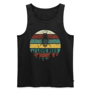 I Love Bees Honigbiene Imker Bienen Freunde - Männer Premium Bio Tank Top - Schwarz - Vorne - Michal (187cm)