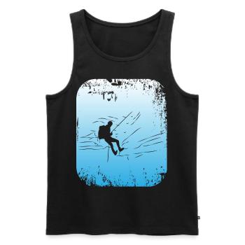 Canyoning - Men's Premium Organic Tank Top - black - Front - AI Model Male 178 light (178cm)