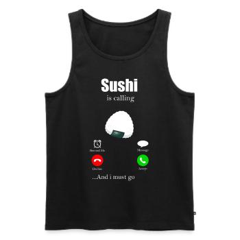 Sushi - Débardeur bio Premium Homme - noir - Devant - AI Model Male 178 light (178cm)