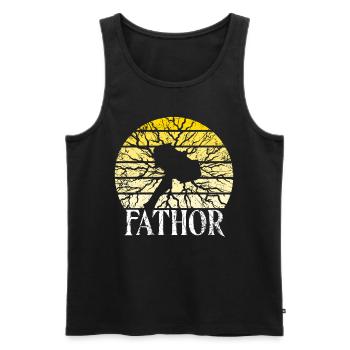 Fathor Vathor Vater Papa Geschenk - Männer Premium Bio Tank Top - Schwarz - Vorne - Michal (187cm)
