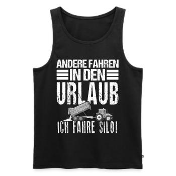 Landwirtschaft Andere fahren in den Urlaub Ich - Männer Premium Bio Tank Top - Schwarz - Vorne - AI Model Male 178 light (178cm)