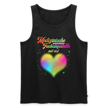 Medical assistants with a lot of heart - Men's Premium Organic Tank Top - black - Front - Michal (187cm)