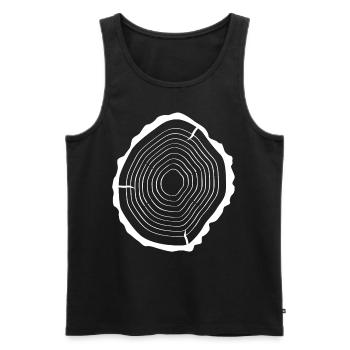 Baum Holz - Männer Premium Bio Tank Top - Schwarz - Vorne - AI Model Male 178 light (178cm)