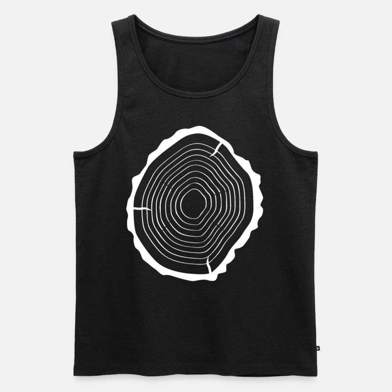 Baum Holz - Männer Premium Bio Tank Top - Schwarz