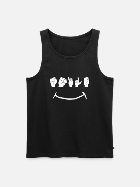 Sign language smile - Men's Premium Organic Tank Top - black