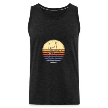 ASL Gebärdensprache vintage - Männer Premium Bio Tank Top - Anthrazit - Vorne - Alexander (188cm)