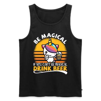 Buveurs de bière Boissons Boissons Bière Licorne - Débardeur bio Premium Homme - noir - Devant - AI Model Male 178 light (178cm)