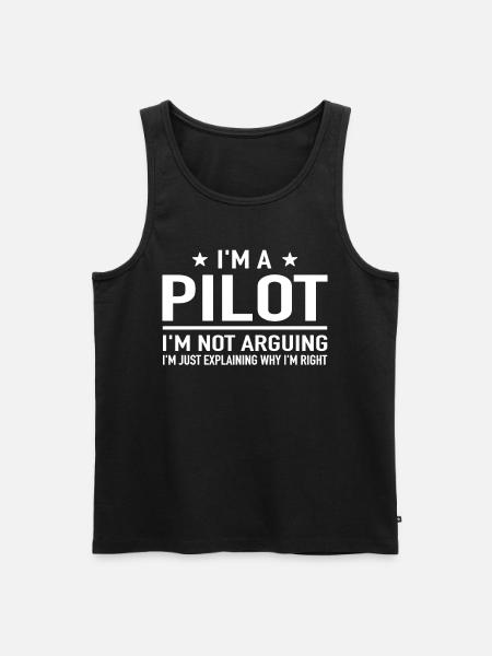 Jeg er pilot jeg ikke argumenterer Airplane Pilot Pilot Pilot - Herre Premium økologisk tanktop - sort