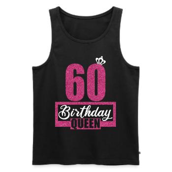 60e anniversaire 60 ans 60 Birthday Queen - Débardeur bio Premium Homme - noir - Devant - AI Model Male 178 light (178cm)