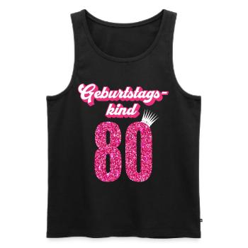 80. Geburtstag 80 Jahre 80er Geburtstagskind - Männer Premium Bio Tank Top - Schwarz - Vorne - AI Model Male 178 light (178cm)