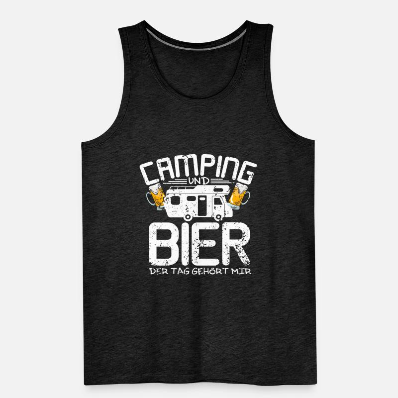 Camping Bier Spruch Männer Premium Bio Tank Top