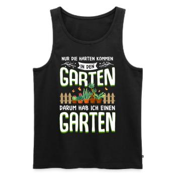Garten - Männer Premium Bio Tank Top - Schwarz - Vorne - AI Model Male 178 light (178cm)
