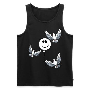Heavenly Balloon Doves of Peace Doves Peace - Men's Premium Organic Tank Top - black - Front - AI Model Male 178 light (178cm)