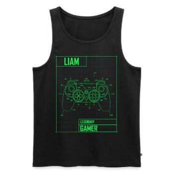 Liam Name Geschenk Personalisiert Legendärer - Männer Premium Bio Tank Top - Schwarz - Vorne - AI Model Male 178 light (178cm)