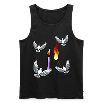 Kerze Trauer Friedenstauben Tauben Trauer Tod Gott - Männer Premium Bio Tank Top - Schwarz - Vorne - AI Model Male 178 light (178cm)