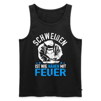 WIG Schweißer Schweißfachmann Schlossermeister - Männer Premium Bio Tank Top - Schwarz - Vorne - Michal (187cm)
