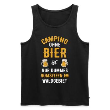 Campeurs - Débardeur bio Premium Homme - noir - Devant - Michal (187cm)