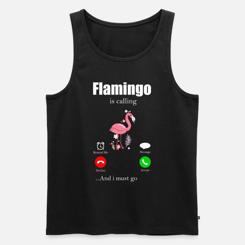 Flamingo - Männer Premium Bio Tank Top - Schwarz