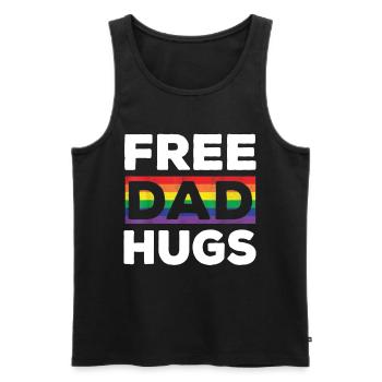 Free Dad Hugs Rainbow LGBT Pride Fathers Day - Men's Premium Organic Tank Top - black - Front - Michal (187cm)