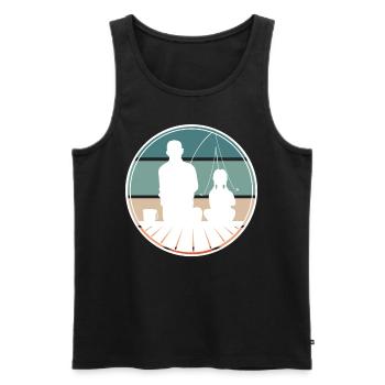 Pêche père fille - Débardeur bio Premium Homme - noir - Devant - Michal (187cm)