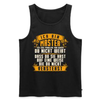 Abschluss Majestät Absolvent Mastertitel Master - Männer Premium Bio Tank Top - Schwarz - Vorne - AI Model Male 178 light (178cm)
