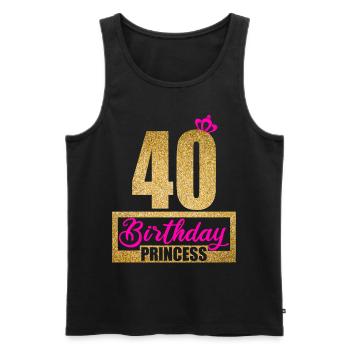 40e anniversaire 40 ans 40 Anniversaires princess - Débardeur bio Premium Homme - noir - Devant - AI Model Male 178 light (178cm)