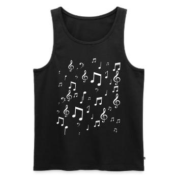 Musique Notes musicales - Débardeur bio Premium Homme - noir - Devant - AI Model Male 178 light (178cm)