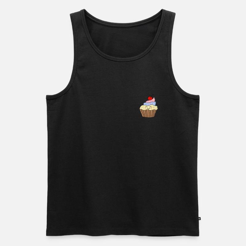 Cupcake Kirsche Muffin Gebäck Süßigkeit - Männer Premium Bio Tank Top - undefined