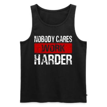 Nobody Cares Work Gym Motivation Fitness - Débardeur bio Premium Homme - noir - Devant - Michal (187cm)