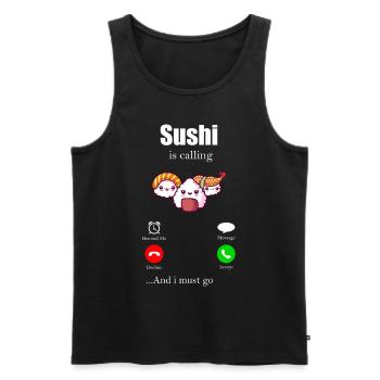 Sushi - Débardeur bio Premium Homme - noir - Devant - AI Model Male 178 light (178cm)