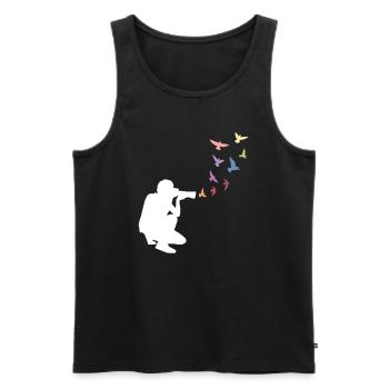 Fotografie Fotograf Vögel bunt - Männer Premium Bio Tank Top - Schwarz - Vorne - Michal (187cm)