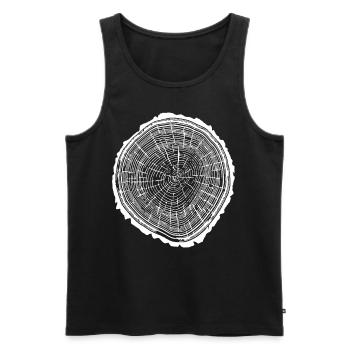 Holzscheibe mit Rinde - Männer Premium Bio Tank Top - Schwarz - Vorne - AI Model Male 178 light (178cm)