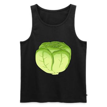 Eisbergsalat Salat Kohl Kohlkopf Gemüse Küche - Männer Premium Bio Tank Top - Schwarz - Vorne - AI Model Male 178 light (178cm)