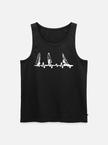 Heartbeat Windsurfing Windsurfing Surfing - Men's Premium Organic Tank Top - black