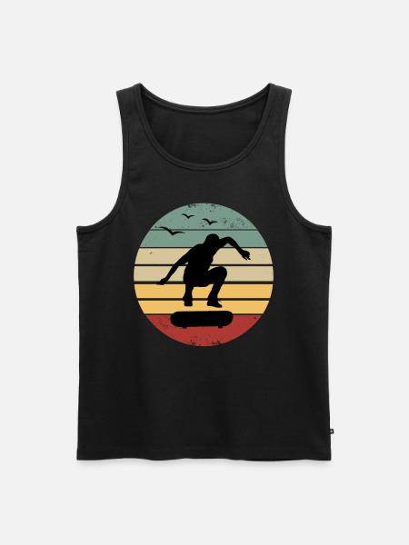 Retro skateboard skater skateboarding skateboarder - Men's Premium Organic Tank Top - black