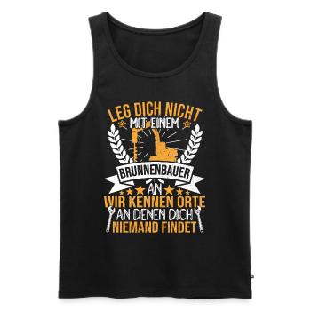 Brunnenbauer Brunnenbau Bohrgeräteführer Tiefbau - Männer Premium Bio Tank Top - Schwarz - Vorne - Michal (187cm)
