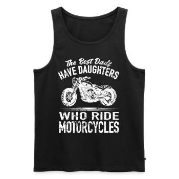 Les meilleurs papas ont des filles qui font de la moto - Débardeur bio Premium Homme - noir - Devant - Michal (187cm)