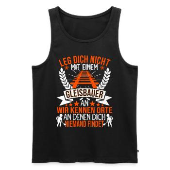 Gleisbauer Gleisbauarbeiter Schienenarbeiter - Männer Premium Bio Tank Top - Schwarz - Vorne - AI Model Male 178 light (178cm)