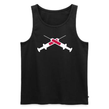 Spritze - Männer Premium Bio Tank Top - Schwarz - Vorne - AI Model Male 178 light (178cm)