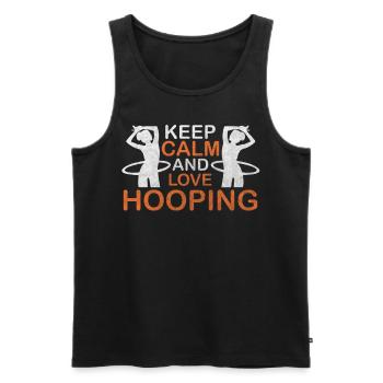 Keep Calm And Love Hooping Hulahoop Hula Sport - Men's Premium Organic Tank Top - black - Front - AI Model Male 178 light (178cm)