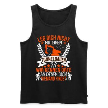 Tunnelbauer Tunnelbau Tunnel Schacht Mineur - Männer Premium Bio Tank Top - Schwarz - Vorne - AI Model Male 178 light (178cm)