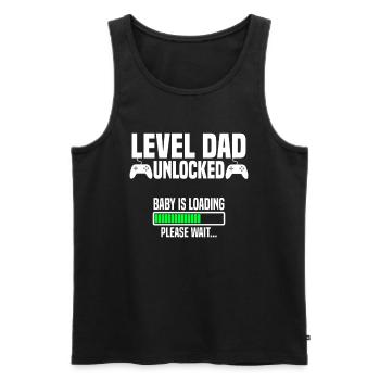 Level Dad unlocked - Männer Premium Bio Tank Top - Schwarz - Vorne - AI Model Male 178 light (178cm)
