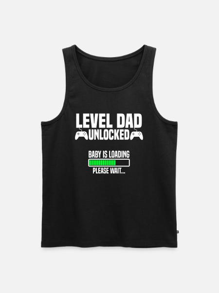 Level Dad unlocked - Männer Premium Bio Tank Top - Schwarz