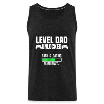 Level Dad unlocked - Männer Premium Bio Tank Top - Anthrazit - Vorne - Alexander (188cm)