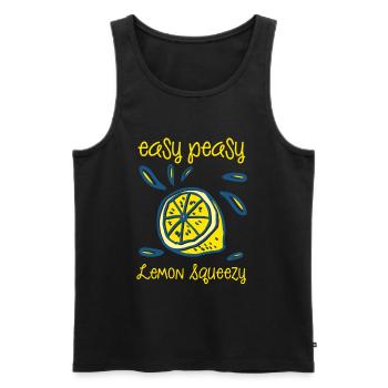 Easy Peasy Lemon Squeezy - Men's Premium Organic Tank Top - black - Front - AI Model Male 178 light (178cm)