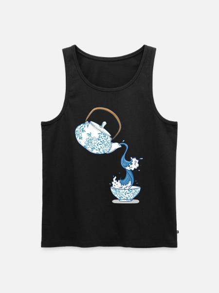Theepot grote golf kunst tekening Japan stijl - Mannen Premium Bio Tanktop - zwart