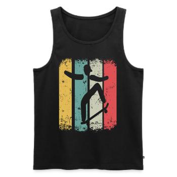 Retro Skateboarder Skateboard Skater Skateboarding - Männer Premium Bio Tank Top - Schwarz - Vorne - AI Model Male 178 light (178cm)