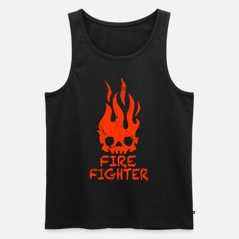 Firefighter Fire Firefighters Feuerwehrmann - Männer Premium Bio Tank Top - Schwarz