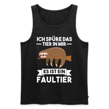 Ich Spüre Das Tier In Mir Es Ist ein Faultier - Männer Premium Bio Tank Top - Schwarz - Vorne - Michal (187cm)